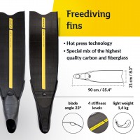 fins 2bfree, freediving fins, carbon / fiberglass